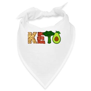 Gesund Essen Ernährung Ketogen Vegetarisch Vegan - Bandana - Weiß - Vorne
