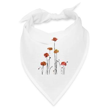 Mohnblume Klatschmohn - Bandana - Weiß - Vorne