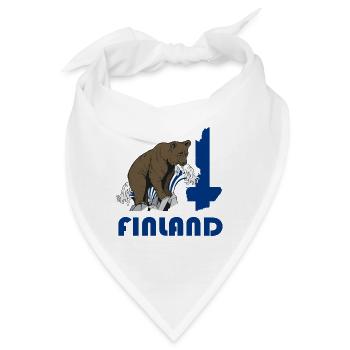 Finnland Bär Design mit Landkarte und Flagge - Bandana - Weiß - Vorne