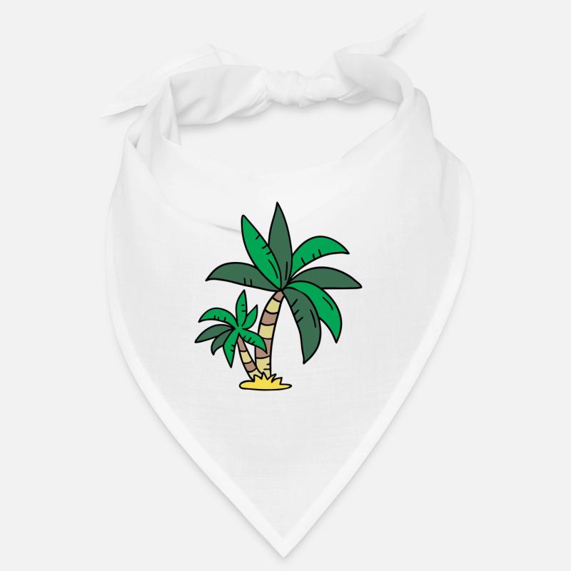 palmier - Bandana - blanc