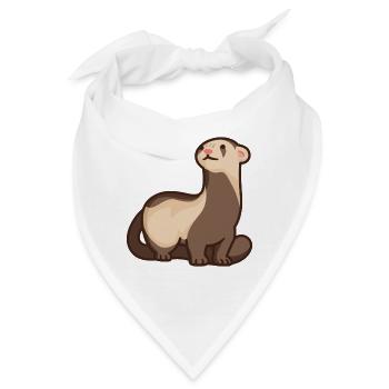 Frettchen - Bandana - Weiß - Vorne