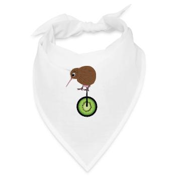 Kiwivogel auf dem Kiwieinrad Shirt - Bandana - Weiß - Vorne
