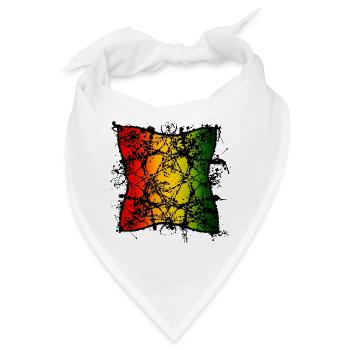Rasta-Blattabstraktion mit Farbverlauf - Bandana - Weiß - Vorne