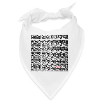 Schwarzes Pizza Logo in Rot - Bandana - Weiß - Vorne