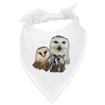 Nächtliche Raubvögel - Bandana - Weiß - Vorne
