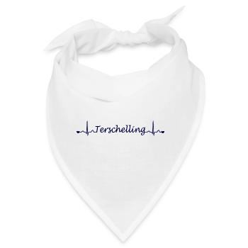 Terschelling Herzschlag dunkel blau - Bandana - Weiß - Vorne