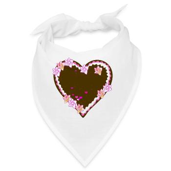 lebkuchenherz zum selbst beschriften - Bandana - Weiß - Vorne