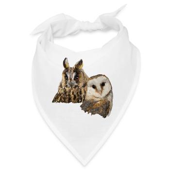 Eule und Eule - Bandana - Weiß - Vorne