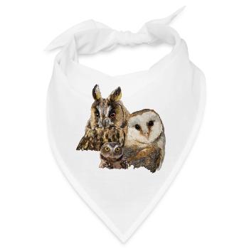 Eulen - Bandana - Weiß - Vorne