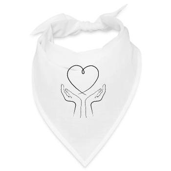 Liebe in deinen Händen - Bandana - Weiß - Vorne
