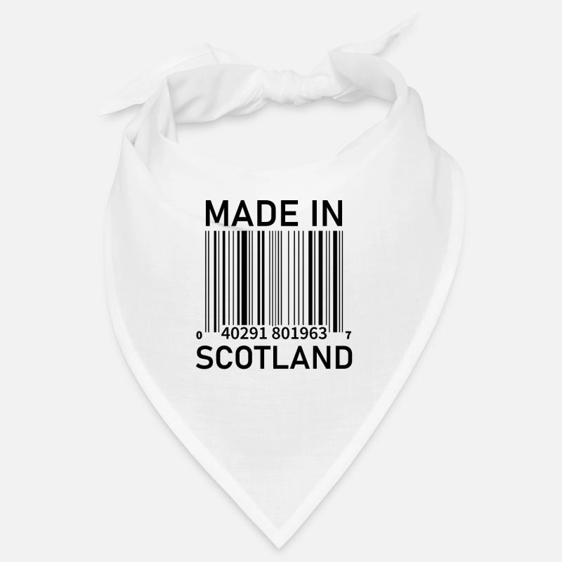 Made in Scotland - Barcode (Black Text) Bandana
