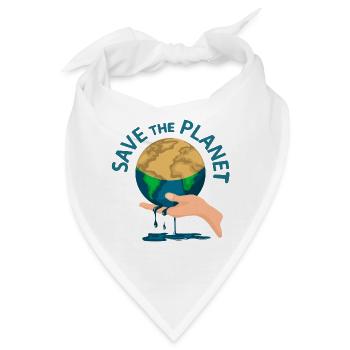 RETTE DEN PLANETEN - Bandana - Weiß - Vorne