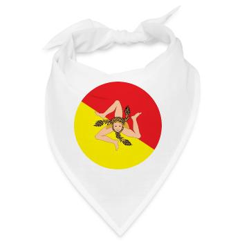 Runde Aufkleber Flagge von Sizilien Aufkleber Sizilien - Bandana - Weiß - Vorne