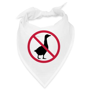 Gans Verboten Schild - Bandana - Weiß - Vorne