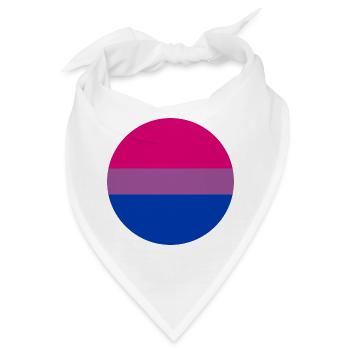 runde Aufkleber bisexuelle Stolz Flagge Aufkleber - Bandana - Weiß - Vorne