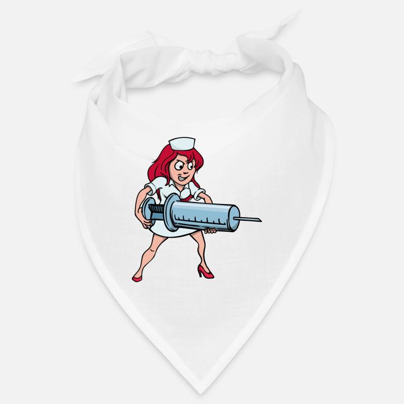 Profession de vaccination par injection seringue infirmière - Bandana - blanc