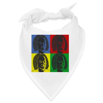Johann Sebastian Bach Im Warhol Style - Bandana - Weiß - Vorne