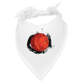Planet Mars mit Hintergrund, Planeten - Bandana - Weiß - Vorne