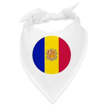 Runde Aufkleber Flagge von Andorra runder Aufkleber - Bandana - Weiß - Vorne