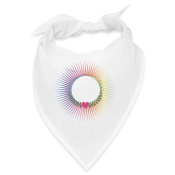 strahlender Pastellfarbener Kranz mit Herz - Bandana - Weiß - Vorne