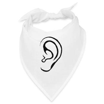 Ohr Hören Geschenk Gehör Geschenkidee Ohren - Bandana - Weiß - Vorne