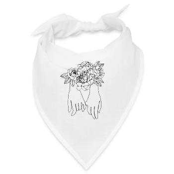 Zeichnung Freundschaft Hände Finger - Bandana - Weiß - Vorne