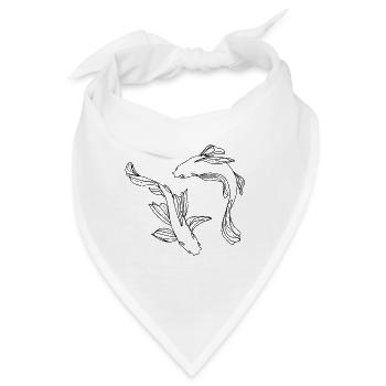 Ying Yang Fische - Bandana - Weiß - Vorne