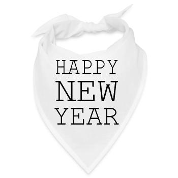 Happy new year - Bandana - Weiß - Vorne