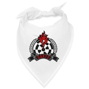 Flammendes Dartboard Emblem - Bandana - Weiß - Vorne