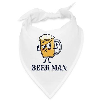 Lustig Bier Trinken Betrinken Saufen Bierglas Fun - Bandana - Weiß - Vorne