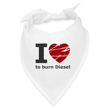 Auto, Diesel und Benzin - Bandana - Weiß - Vorne