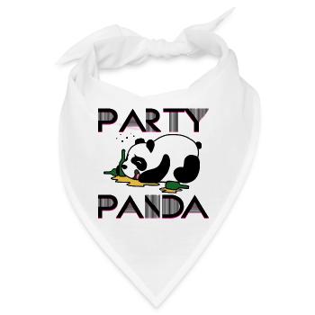Party Panda Abfeiern Vorglühen Saufen Betrinken - Bandana - Weiß - Vorne