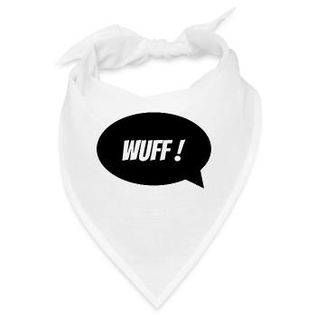 Sprechblase "Wuff" - Bandana - Weiß - Vorne