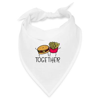 Burger und Pommes Together Print - Bandana - Weiß - Vorne