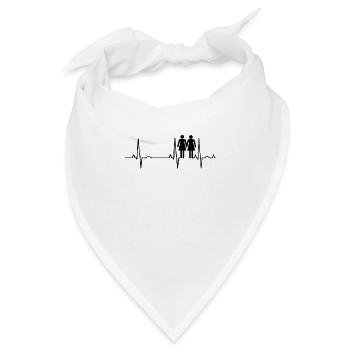 Lesbische Frauen Herzschlag - Bandana - Weiß - Vorne