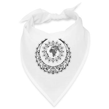 Planet Erde Mandala Sonne und Mond Mandala - Bandana - Weiß - Vorne