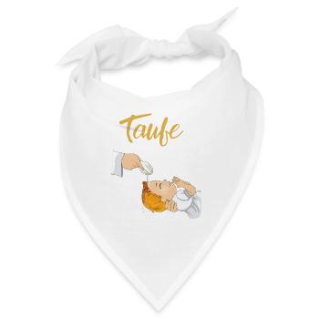 Taufe Kindstaufe Symbole Baby Wasser taufen - Bandana - Weiß - Vorne