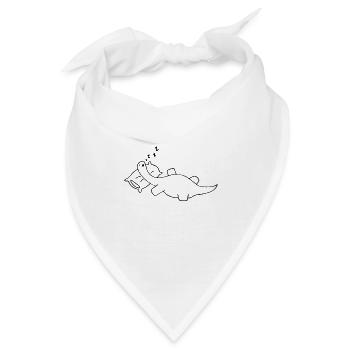 Schlafender Dino - Bandana - Weiß - Vorne