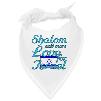 Shalom Liebe Israel Juden Sprüche - Bandana - Weiß - Vorne