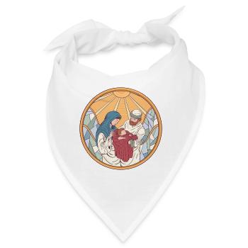 Jesus Geburt Maria und Josef - Bandana - Weiß - Vorne