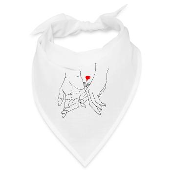 Zeichnung Liebe Hände Finger - Bandana - Weiß - Vorne