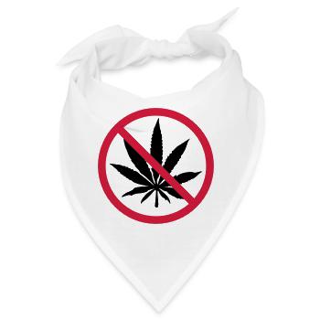 Weed Verboten Schild - Bandana - Weiß - Vorne