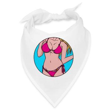 Bikini Strand Urlaub Ferien Palmen Meer Karibik - Bandana - Weiß - Vorne