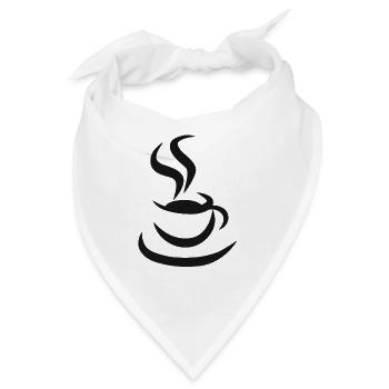 Kaffee Tasse Geschenk Cafe Koffein Coffee Kaffe - Bandana - Weiß - Vorne