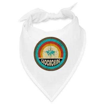 Geocaching Vintage Design - Bandana - Weiß - Vorne