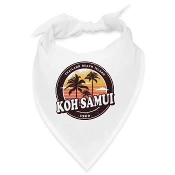 Koh Samui Design mit Palmen und Sonne / Geschenk - Bandana - Weiß - Vorne
