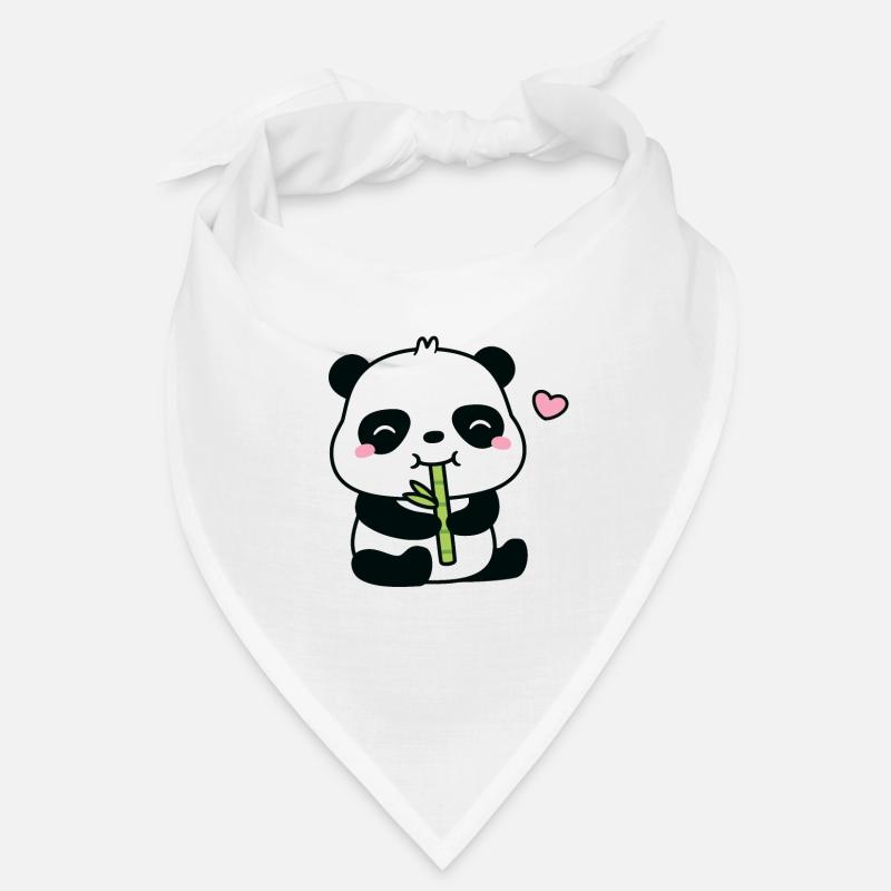 Mignon petit panda mangeant une pousse de bambou Bandana