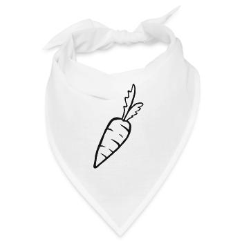 Karotte Geschenk Möhre Gesund Wurzel Gemüse Speise - Bandana - Weiß - Vorne