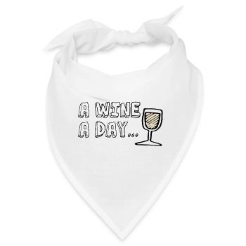Lustiges Weißwein, Rotwein, Wine, Geschenk - Bandana - Weiß - Vorne
