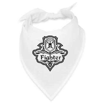 Fighter JDR - Emblem Krieger Rollenspiel RPG DM - Bandana - Weiß - Vorne